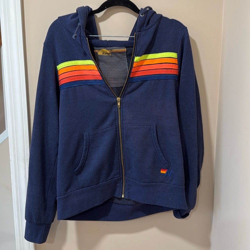 Aviator Nation 5 stripe hoodie size M